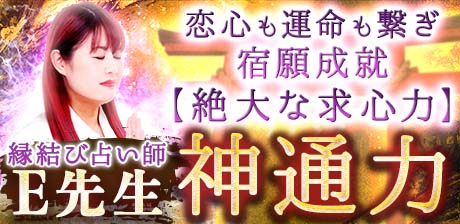 恋心も運命も繋ぎ宿願成就【絶大な求心力】縁結び占い師E先生/神通力